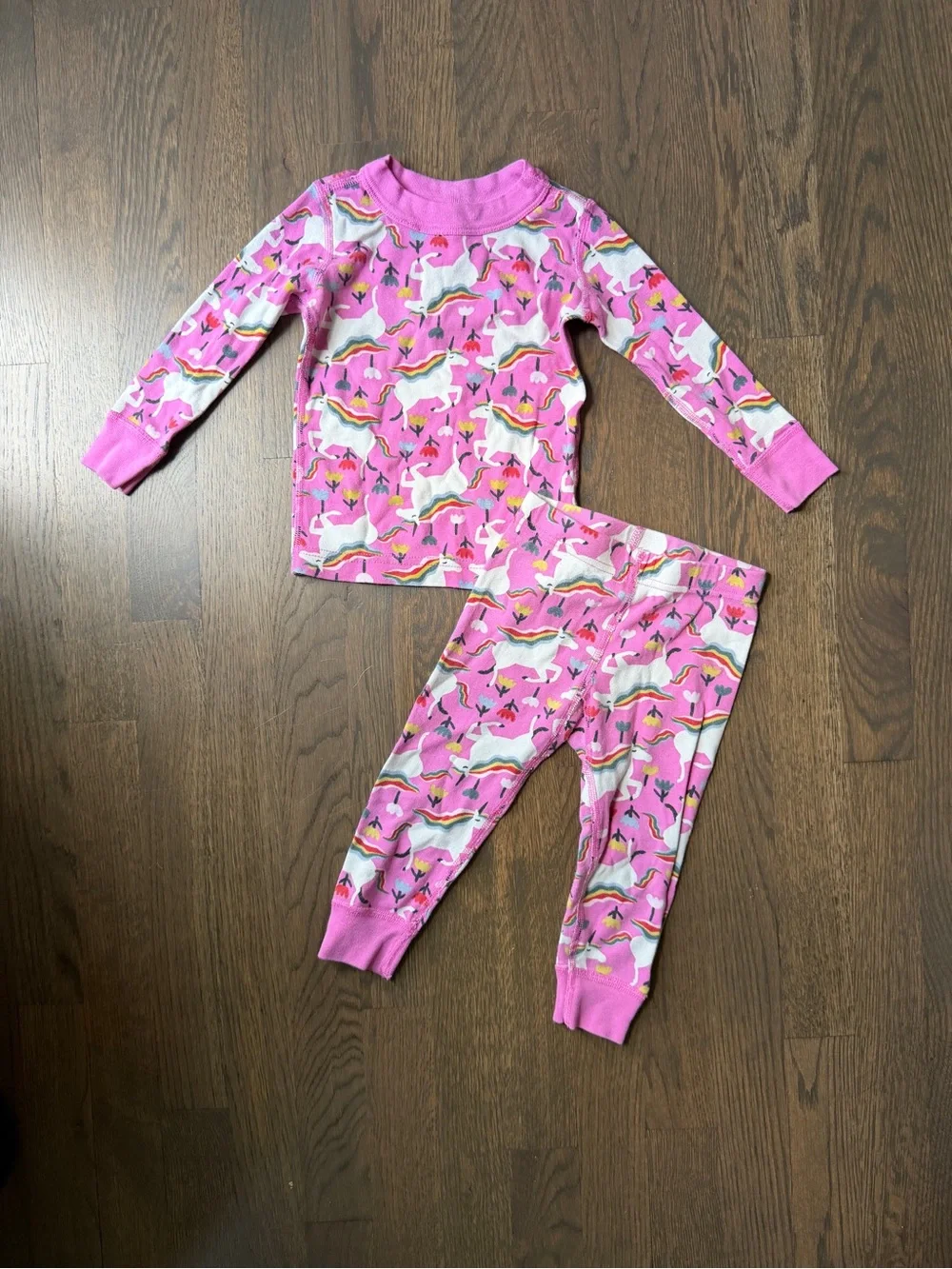 Hanna Andersson Pink Unicorn Pattern Pajama Set
